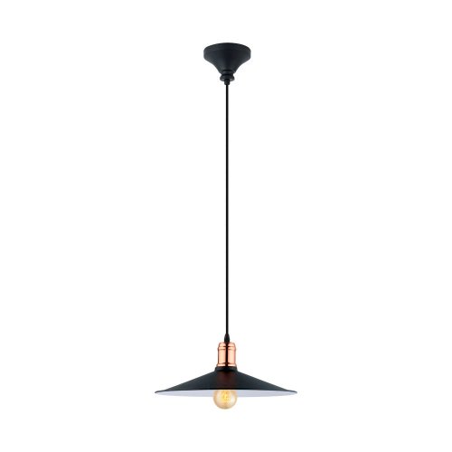 Светильник подвесной BRIDPORT 49452 Eglo чёрный 1 лампа, основание чёрное медь в стиле лофт 