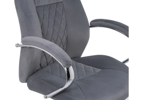 Компьютерное кресло Aragon dark grey 11902 Woodville, серый/велюр, ножки/металл/хром, размеры - *1220***640*720 фото 8