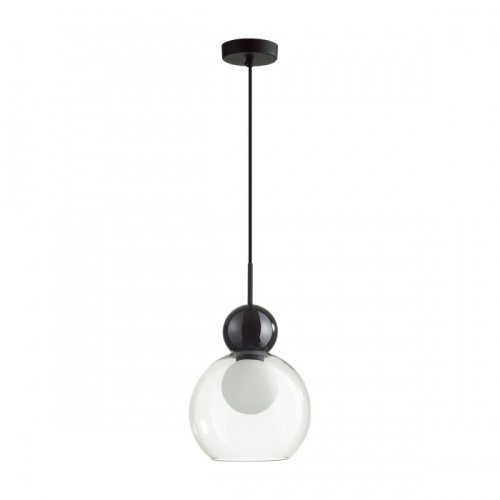Светильник подвесной Blacky 5021/1 Odeon Light белый 1 лампа, основание чёрное в стиле современный шар