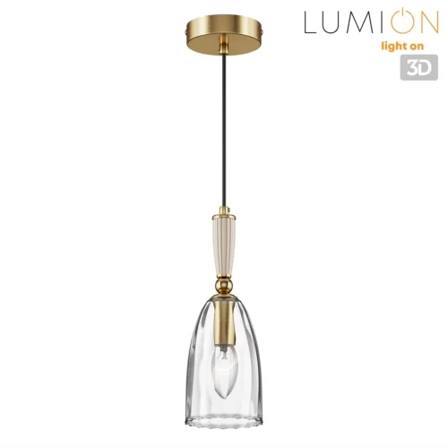 Светильник подвесной Derbi 8284/1A Lumion прозрачный на 1 лампу, основание античное бронза в стиле классический фото 4