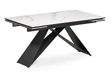 Керамический стол Ноттингем 160(220)х90х79 белый мрамор / черный 553543 Woodville столешница белая из керамика