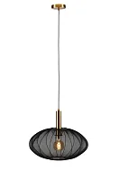 Светильник подвесной Corina 03447/52/30 Lucide чёрный 1 лампа, основание латунь матовое золото в стиле современный 