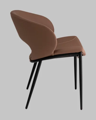 Стул Вивьен экокожа светло-коричневый УТ000040868 Stool Group, коричневый/экокожа, ножки/металл/чёрный, размеры - *780**** фото 3
