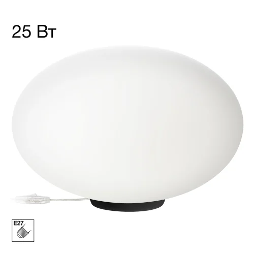 Настольная лампа Ron CL941E28T5 Citilux белая на 1 лампу, основание чёрное полимер в стиле современный шар Настольная лампа Ron CL941E28T5 Citilux белая на 1 лампу, основание чёрное полимер в стиле современный шар