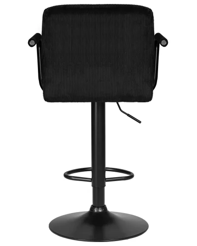 Стул барный 5011_BlackBase-LM KRUGER ARM BLACK, цвет сиденья черный вельвет (LAR-E2041-52), цвет основания черный Dobrin, чёрный/вельвет, ножки/металл/чёрный, размеры - 920*1130***510*490 фото 5