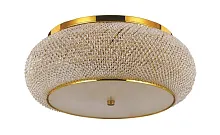 Люстра потолочная PASHA' PL14 ORO Ideal Lux золотая прозрачная на 14 ламп, основание золотое в стиле классический 