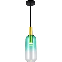 Светильник подвесной LED Gwendolyn TL1217H-01GR Toplight зелёный 1 лампа, основание чёрное в стиле современный 