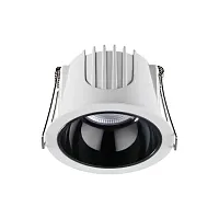 Светильник точечный LED Knof 358691 Novotech чёрный белый 1 лампа, основание белое в стиле современный 