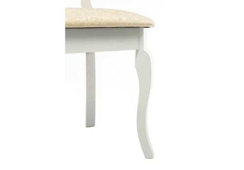 Деревянный стул Lomar butter white 1603 Woodville, бежевый/ткань, ножки/дерево/белый, размеры - ****460*580 фото 9