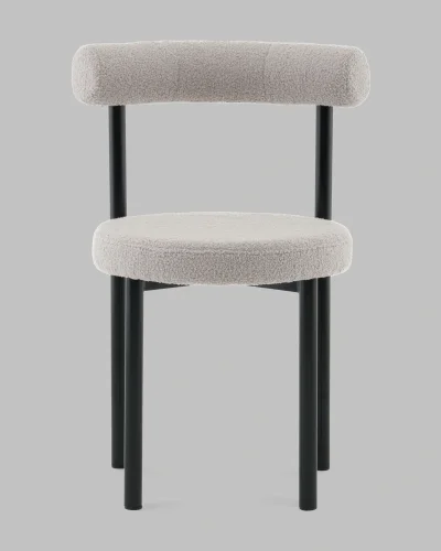Стул обеденный Флорео букле светло-серый УТ000041336 Stool Group, серый/букле, ножки/металл/чёрный, размеры - *****