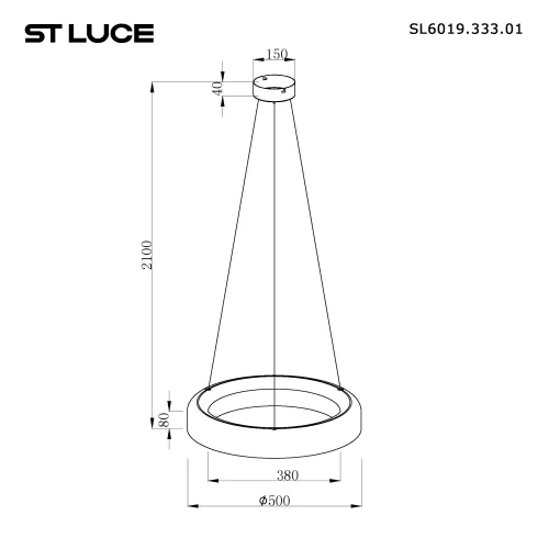 Светильник подвесной LED Foray SL6019.333.01 ST-Luce серый чёрный 1 лампа, основание латунь в стиле современный  фото 5