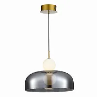 Светильник подвесной LED Ode SL6112.203.07 ST-Luce белый серый чёрный 1 лампа, основание золотое в стиле современный 