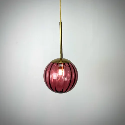 Светильник подвесной ASKA purple 151813-26 ImperiumLoft красный на 1 лампу, основание золотое в стиле лофт современный выдувное фото 2 Светильник подвесной ASKA purple 151813-26 ImperiumLoft красный на 1 лампу, основание золотое в стиле лофт современный выдувное фото 2