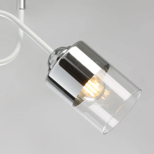 Светильник потолочный Акцент 680011703 DeMarkt прозрачный хром 3 лампы, основание белое в стиле современный  фото 5