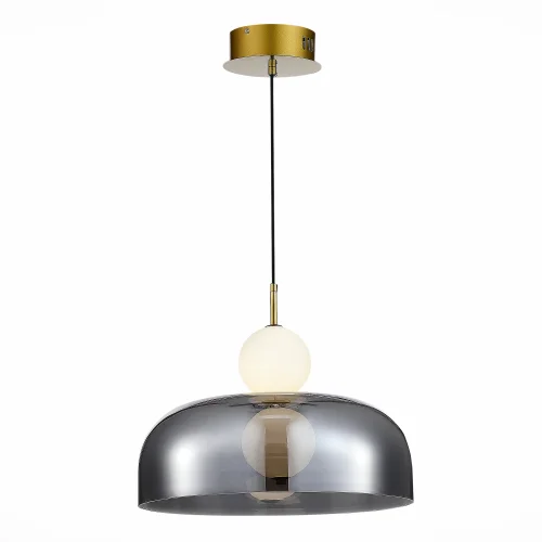 Светильник подвесной LED Ode SL6112.203.07 ST-Luce белый серый чёрный 1 лампа, основание золотое в стиле современный 