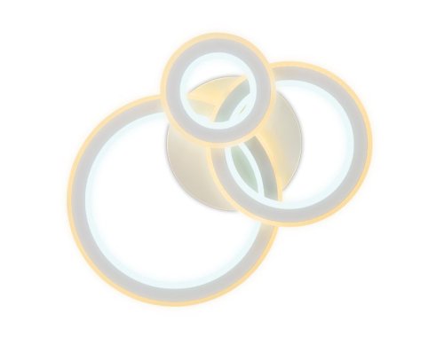 Люстра потолочная LED с пультом FA861 Ambrella light белая на 1 лампа, основание белое в стиле хай-тек с пультом кольца фото 4