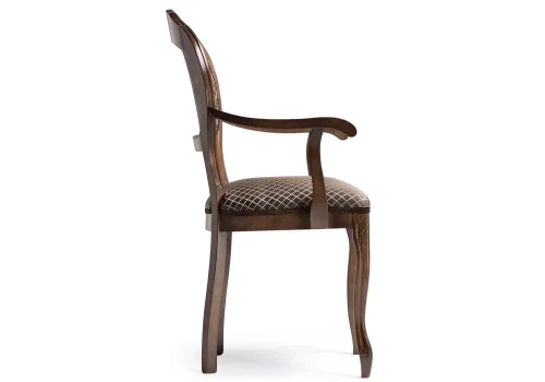 Деревянный стул Лауро орех / шоколад 450647 Woodville, коричневый/ткань, ножки/массив бука/орех, размеры - ****570*600 фото 3