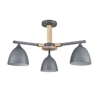 Люстра потолочная Colange 8096/3C Lumion серая на 3 лампы, основание серое в стиле скандинавский 