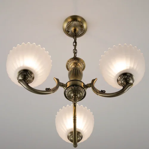 Люстра подвесная Севилья CL414133 Citilux белая на 3 лампы, основание бронзовое в стиле классический  фото 4