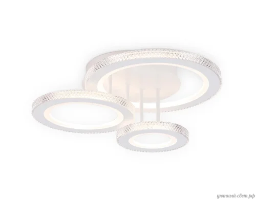 Люстра потолочная LED с пультом FA8867 Ambrella light белая на 1 лампа, основание белое в стиле современный хай-тек с пультом