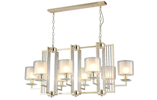 Люстра подвесная NICOLAS SP8 L1000 GOLD/WHITE Crystal Lux белая на 8 ламп, основание золотое в стиле современный фото 4