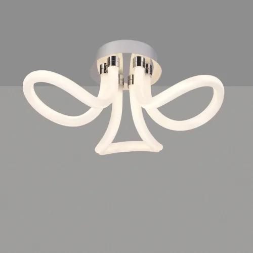 Люстра потолочная LED Line 6616 Mantra белая на 1 лампа, основание никель серое в стиле современный  фото 2