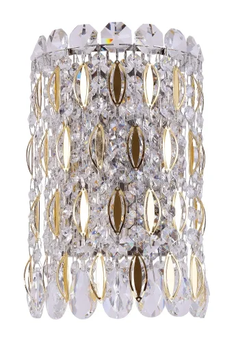 Бра LIRICA AP2 CHROME/GOLD-TRANSPARENT Crystal Lux прозрачный на 2 лампы, основание хром в стиле классический Бра LIRICA AP2 CHROME/GOLD-TRANSPARENT Crystal Lux прозрачный на 2 лампы, основание хром в стиле классический