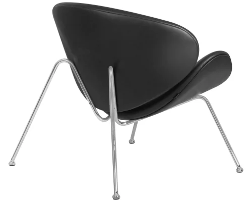 Кресло дизайнерское 72-LMO EMILY, цвет сиденья черный (YP16), цвет основания хромированная сталь Dobrin, чёрный/винил, ножки/металл/хром, размеры - ****810*780 фото 4