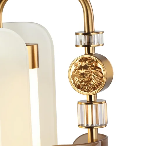 Настольная Лампа светодиодная Lion 5467/10TL Odeon Light коричневая белая на 1 лампу, основание античное бронза металл в стиле современный эклектика арт-деко фото 7