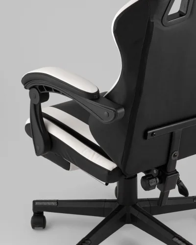 Кресло спортивное TopChairs Prophet с оттоманкой, черно-белый УТ000039480 Stool Group, чёрный/текстиль, ножки/полимер/чёрный, размеры - 1250*1350***68* фото 3