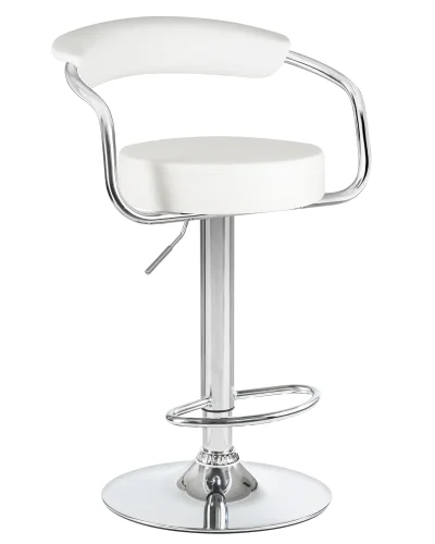 Стул барный набор 2 шт. SET-2 5013-LM MARTA, цвет сиденья белый, цвет основания хром Dobrin, /экокожа, ножки/металл/хром, размеры - 830*1040***520*490 фото 2