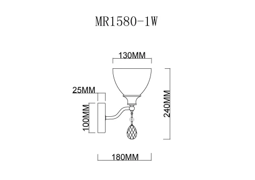 Бра Mistic MR1580-1W MyFar прозрачный на 1 лампа, основание бронзовое в стиле классический современный  фото 6