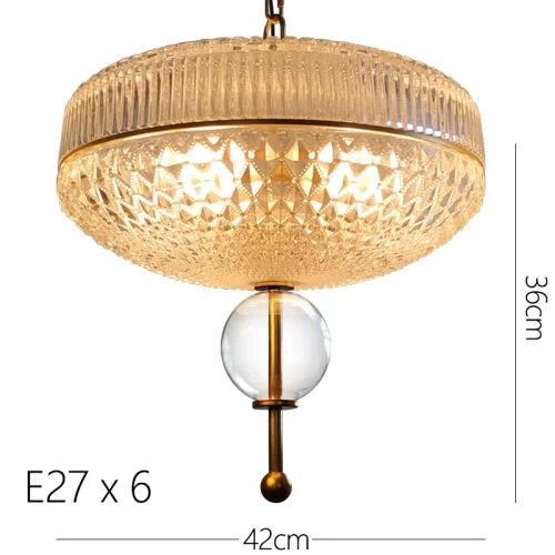 Светильник подвесной AMPLE E 212139-26 ImperiumLoft прозрачный 3 лампы, основание золотое в стиле современный арт-деко  фото 9