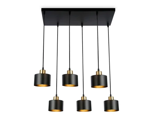 Светильник подвесной TR8126 Ambrella light чёрный 6 ламп, основание чёрное в стиле лофт 