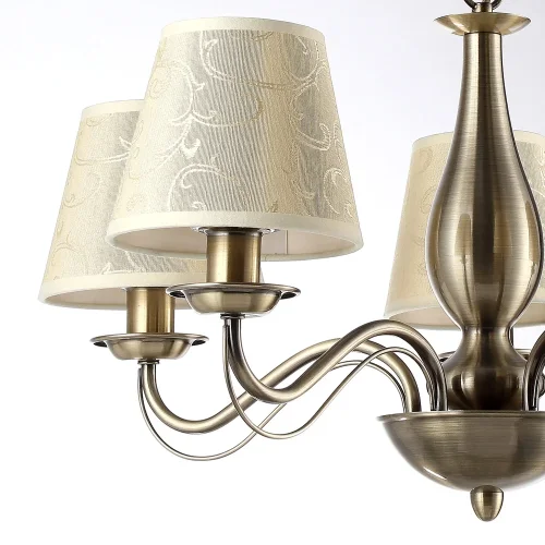 Люстра подвесная Felicia A9368LM-5AB Arte Lamp бежевая на 5 ламп, основание античное бронза в стиле классический  фото 3