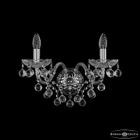 Бра 1409B/2/195/XL Ni Bohemia Ivele Crystal без плафона 2 лампы, основание прозрачное никель в стиле классический sp