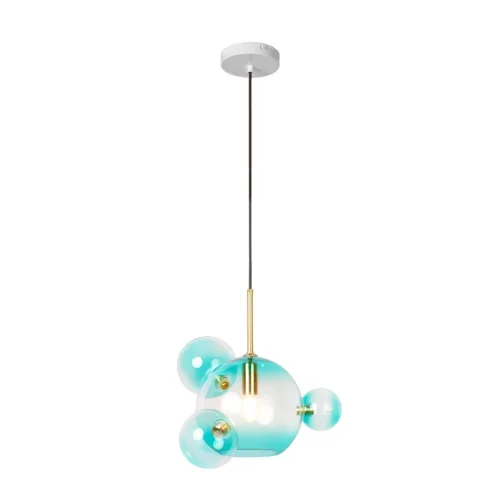 Светильник подвесной Bolle 2027-P4 Blue mini LOFT IT голубой 1 лампа, основание белое в стиле современный молекула шар фото 3