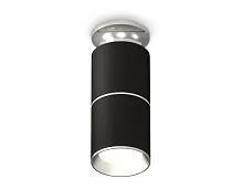 Светильник накладной Techno spot XS6302220 Ambrella light чёрный 1 лампа, основание серебряное в стиле современный круглый