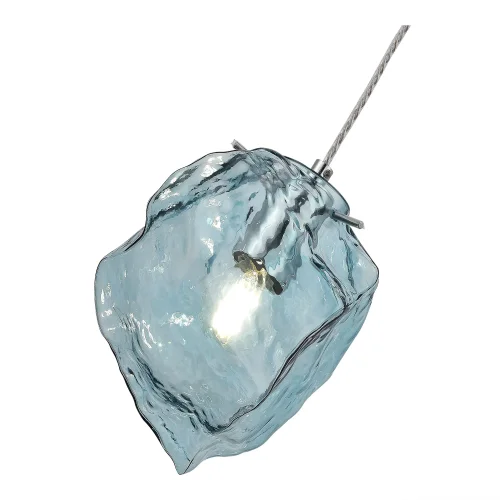 Светильник подвесной Portici SL1175.113.01 ST-Luce голубой 1 лампа, основание хром в стиле современный выдувное фото 3