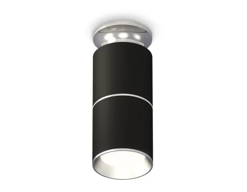 Светильник накладной Techno spot XS6302220 Ambrella light чёрный 1 лампа, основание серебряное в стиле современный круглый