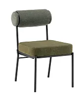 Стул обеденный Ponpoun, зелёный УТ000040466 Stool Group, зелёный/шенилл, ножки/металл/чёрный, размеры - *830***510*660