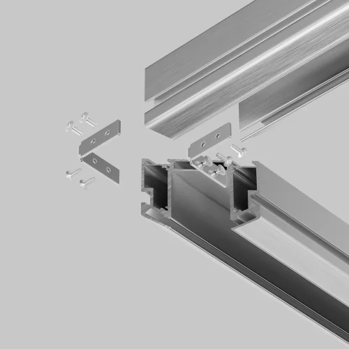 Уголок для профиля Magnetic track system Exility TRA034ICL-MP Maytoni серебряный в стиле хай-тек современный для светильников серии Magnetic track system Exility trinity трёхфазный unity однофазная gravity магнитная exility тонкая магнитная фото 2