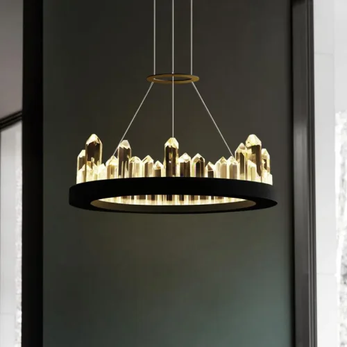 Светильник подвесной LED Quartz 101946-26 ImperiumLoft прозрачный 1 лампа, основание чёрное в стиле современный  фото 9
