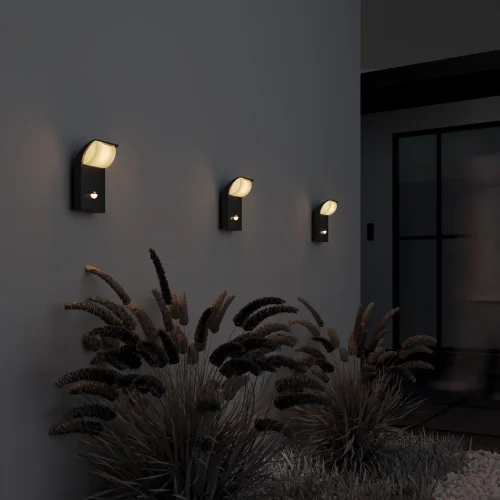 Настенный светильник уличный LED с датчиком Stock O446WL-L7GF3KSR Maytoni уличный IP44 графит на 1 лампу, плафон белый в стиле современный хай-тек LED фото 8