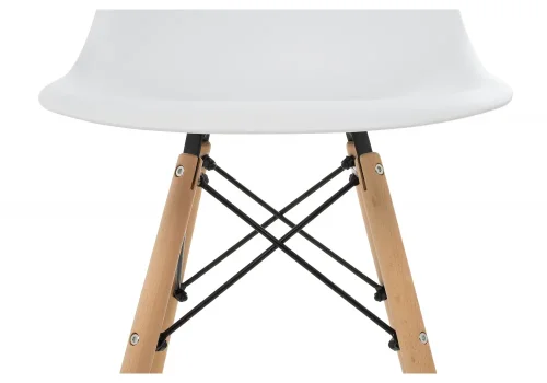 Стул Eames PC-015 WL white / wooden legs 1825 Woodville, белый/пластик, ножки/металл/бежевый, размеры - ****460*400 фото 4