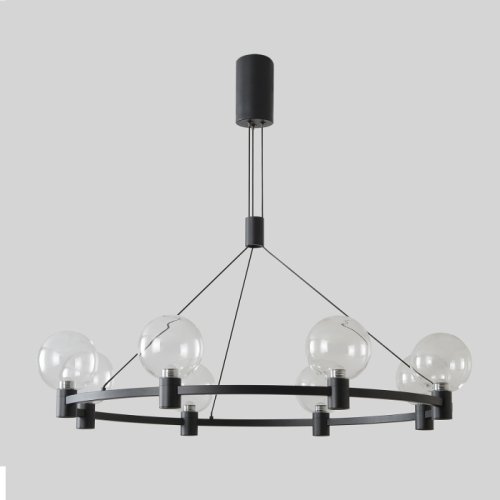 Люстра подвесная ЛЕД DUET SP56W LED BLACK Crystal Lux прозрачная на 1 лампу, основание чёрное в стиле минимализм фото 4