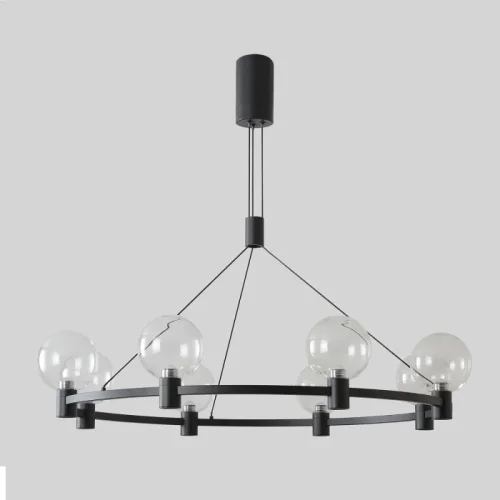 Люстра подвесная ЛЕД DUET SP56W LED BLACK Crystal Lux прозрачная на 1 лампу, основание чёрное в стиле минимализм фото 4 Люстра подвесная ЛЕД DUET SP56W LED BLACK Crystal Lux прозрачная на 1 лампу, основание чёрное в стиле минимализм фото 4