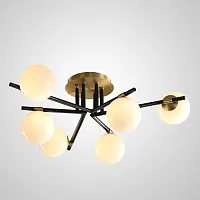 Люстра потолочная MARYON L6 207938-23 ImperiumLoft белая на 6 ламп, основание латунь в стиле современный 