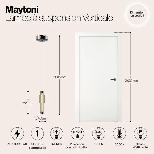 Светильник подвесной LED Verticale MOD308PL-L9CG3K Maytoni янтарный на 1 лампу, основание хром в стиле фото 7