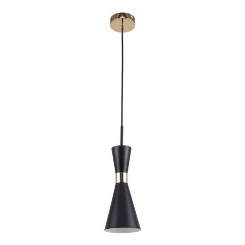 Светильник подвесной Sheen 2757-1P F-promo чёрный 1 лампа, основание золотое в стиле минимализм 